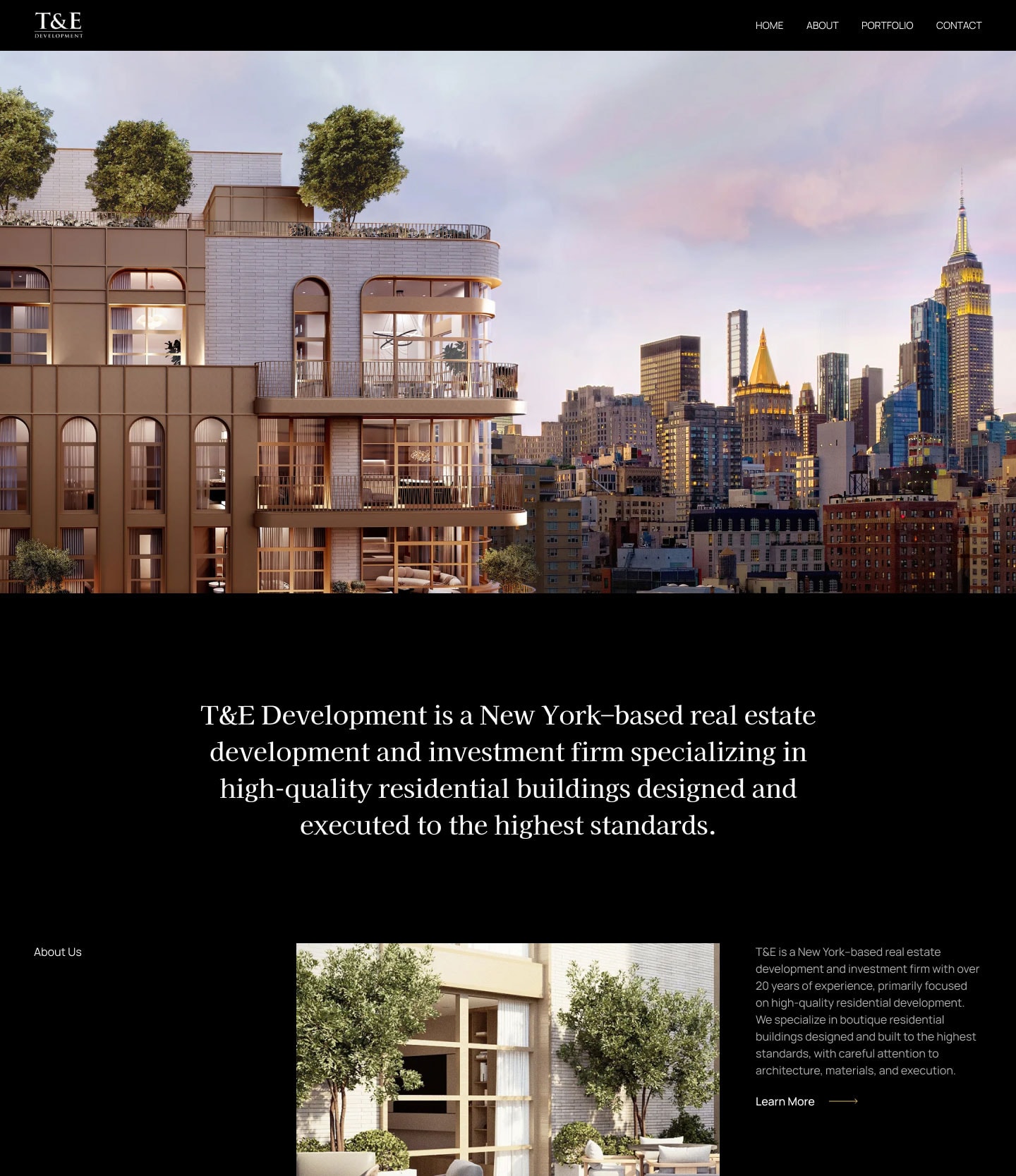 T&E Development website project preview