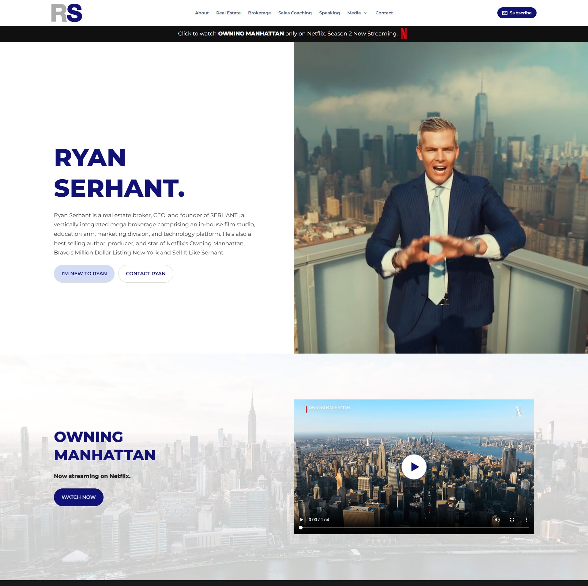 Ryan Serhant website design preview