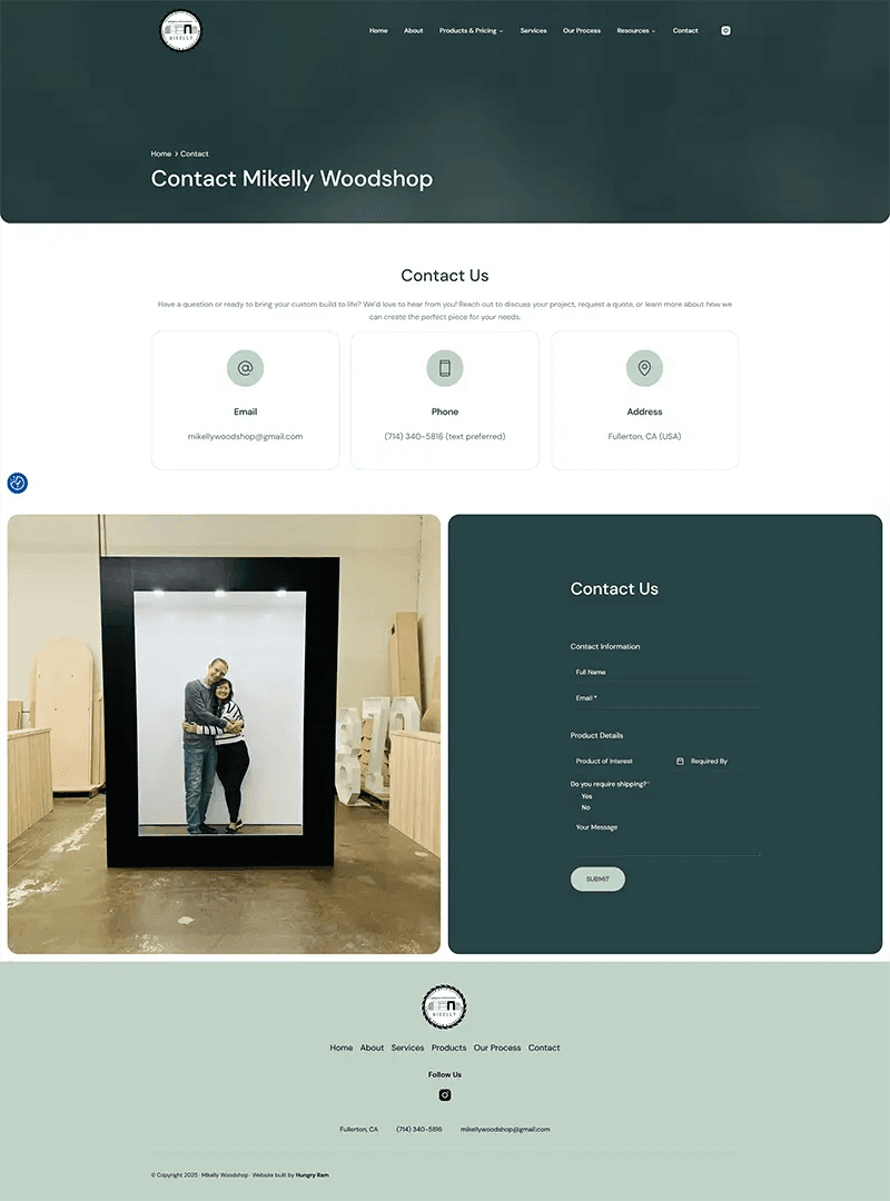 Mikelly Woodshop Web Design